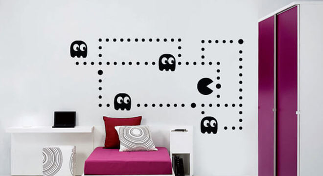 Escolha um papel de parede divertido e não tenha medo de deixar a criatividade fluir