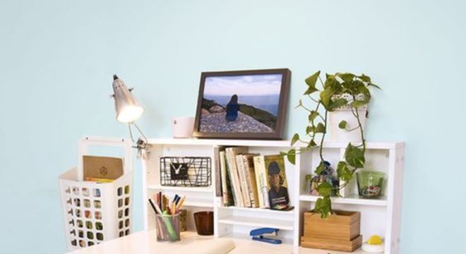 escrivaninha suspensa - escrivaninha com nichos 