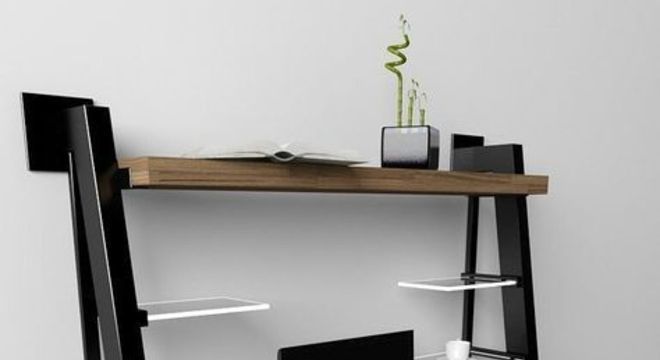 escrivaninha suspensa - escrivaninha com prateleiras