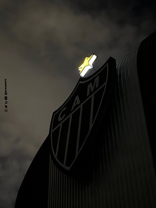 Já o escudo do Atlético Mineiro apagou o escudo do clube e deixou apenas a estrela iluminada