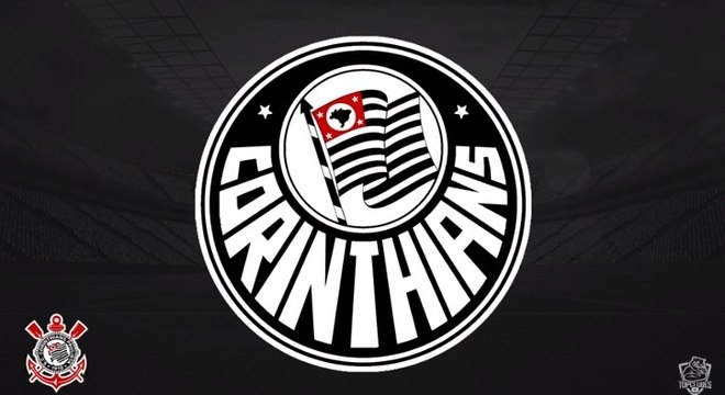 Escudo do Corinthians com o formato do escudo do Palmeiras