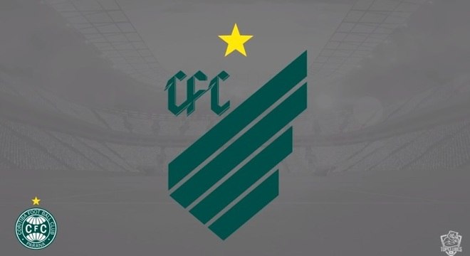 Escudo do Coritiba com o formato do escudo do Athletico Paranaense