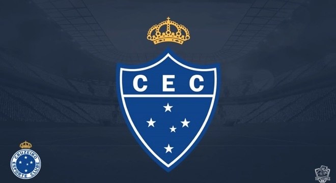 Escudo do Cruzeiro com o formato do escudo do Atltico Mineiro