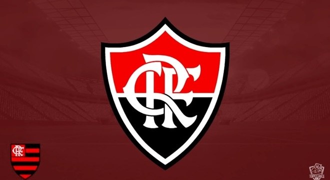 Escudo do Flamengo com o formato do escudo do Fluminense
