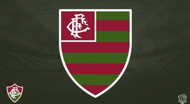 Escudo do Fluminense com o formato do escudo do Flamengo