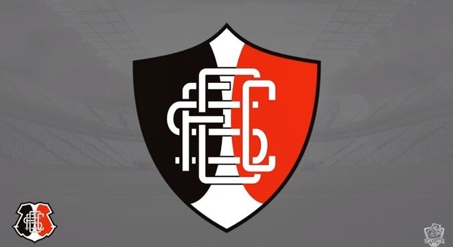 Escudo do Santa Cruz com o formato do escudo do Sport