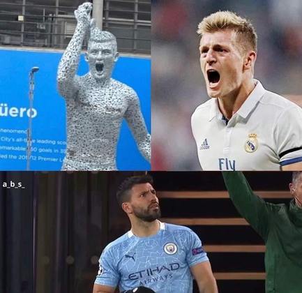 Escultura de Sergio Agüero inaugurada próximo ao estádio do Manchester City virou meme nas redes sociais