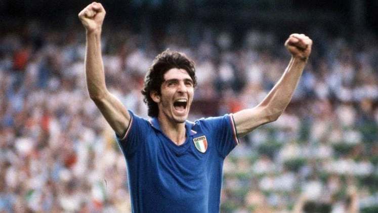 Espanha 1982 - Paolo Rossi - O atacante foi campeão do mundo com a seleção da Itália, e ainda se destacou como artilheiro da edição, com seis gols,e melhor jogador do Mundial.