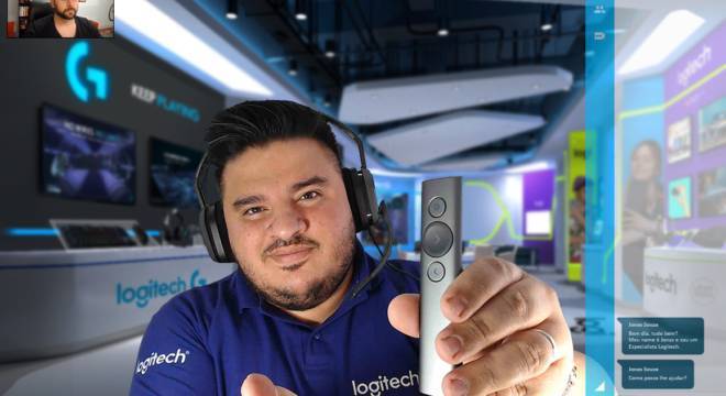 Especialista da Logitech em chat ao vivo com consumidor