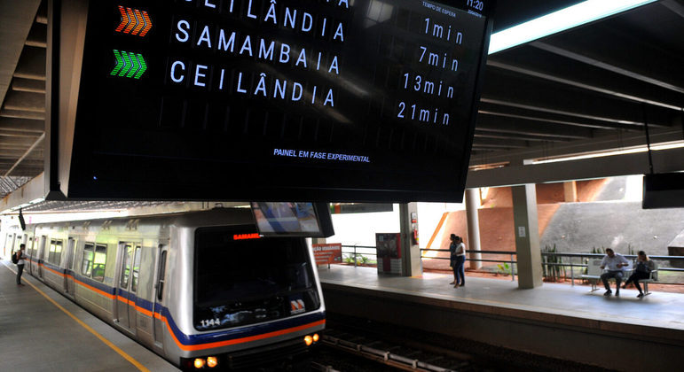 Estação do metrô, em Brasília