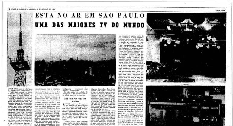 Página do jornal O Estado de S.Paulo em 27 de setembro de 1953