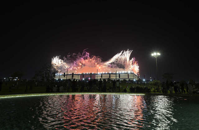 Estádio AL-Bayt durante cerimõnia de abertura do Mundial