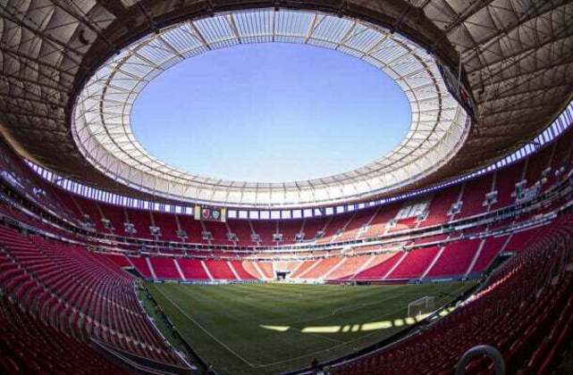 Estádio na capital federal, o Mané Garrincha foi batizado após acordo fechado em 2022 com o Banco BRB. Foto: Paula Reis / CRF