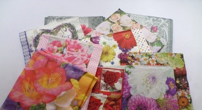 Estampas florais de guardanapo para decoupage