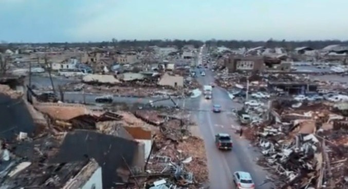 Mayfield foi a cidade mais afetada pelos tornados nos EUA