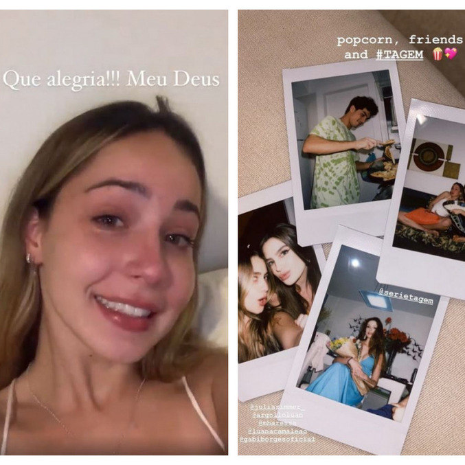 Parte do elenco jovem da série se reuniu para assistir ao primeiro episódio