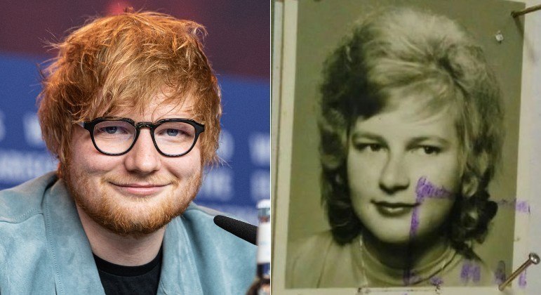 Estudante descobriu semelhança incrível entre a tia-avó e o cantor Ed Sheeran