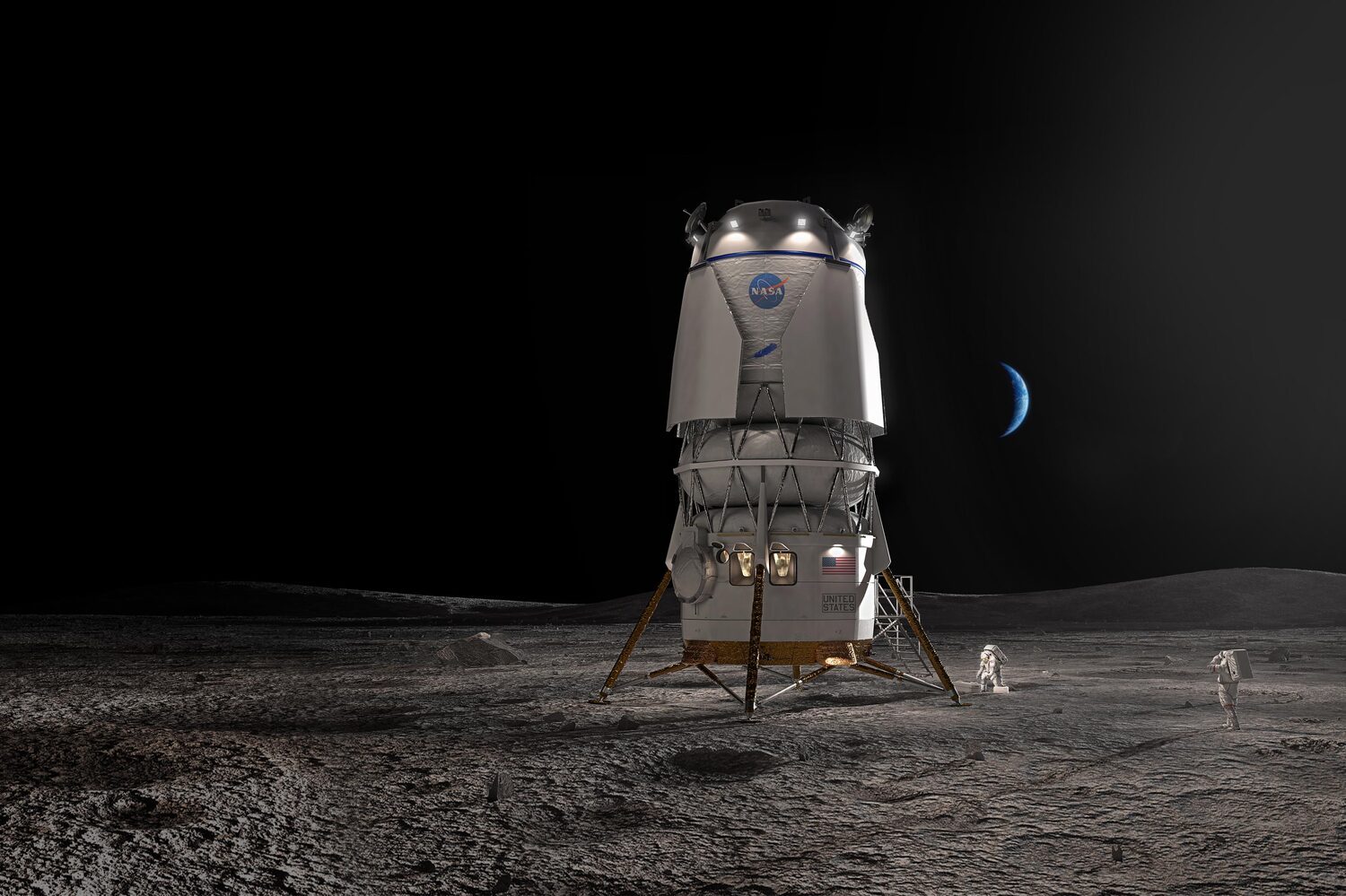 Blue Origin criará módulo lunar para a Nasa (Divulgação/Blue Origin)