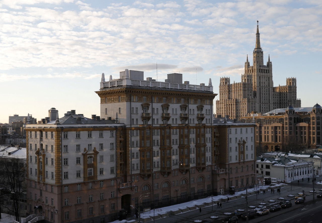 Visão geral mostra a embaixada dos EUA em Moscou, na Rússia