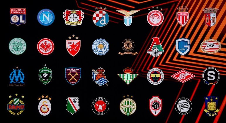 Os 32 clubes da fase de chaves da Europa League