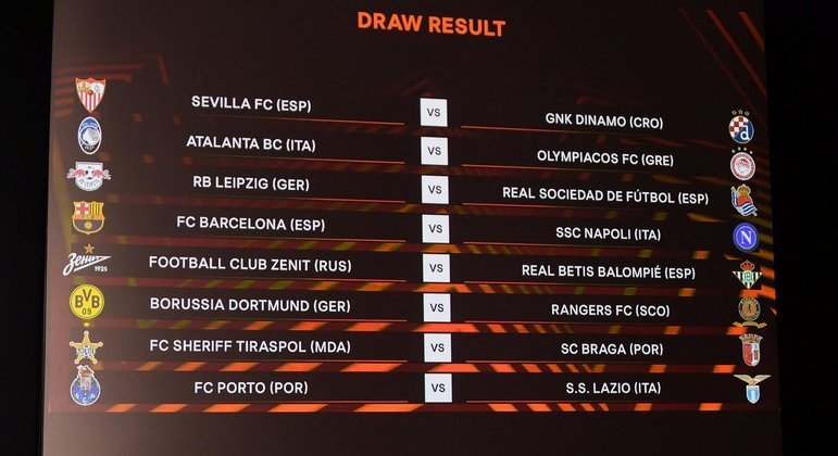 Liga Europa: o quadro completo de jogos dos oitavos de final