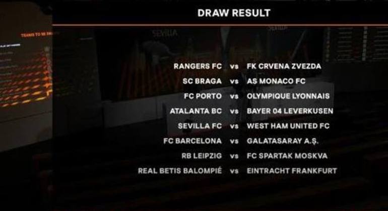 Os confrontos da Europa League