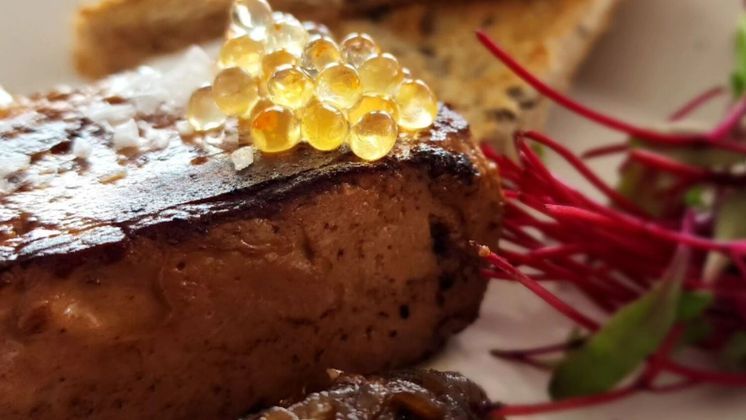 Já o chef Euclydes Santos, fez uma obra de arte em formato de alimento: Foie gras com cebolas caramelizadas no balsâmico, geleia de laranja, pérolas de limão siciliano, flocos de sal e brotos de beterraba. Dá até dó de comer um preparo tão lindo desses!