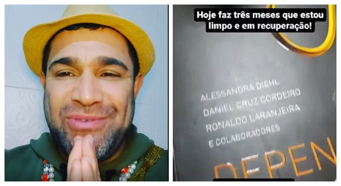 Evandro comemorou estar três meses sem usar drogas