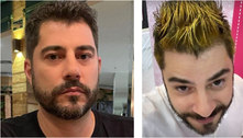 Evaristo Costa aparece com o cabelo loiro e surpreende internautas com transformação