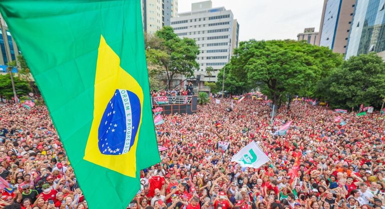 Foto divulgada pelo PT de ato com Lula em Belo Horizonte