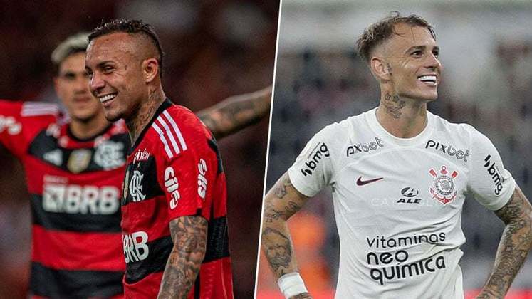 Everton Cebolinha (Flamengo) x Róger Guedes (Corinthians)