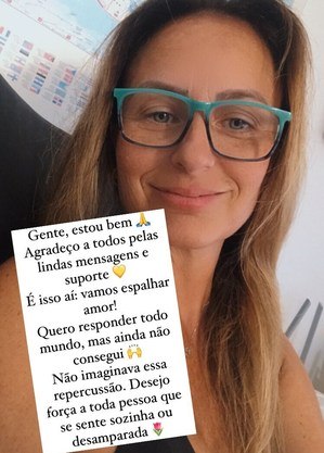 Carolina publicou agradecimento nos stories