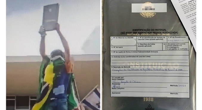 Réplica da Constituição foi furtada durante ataque em Brasília
