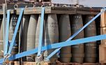 Imagem das bombas israelenses que estão na cidade de Sderot, no sudeste do país