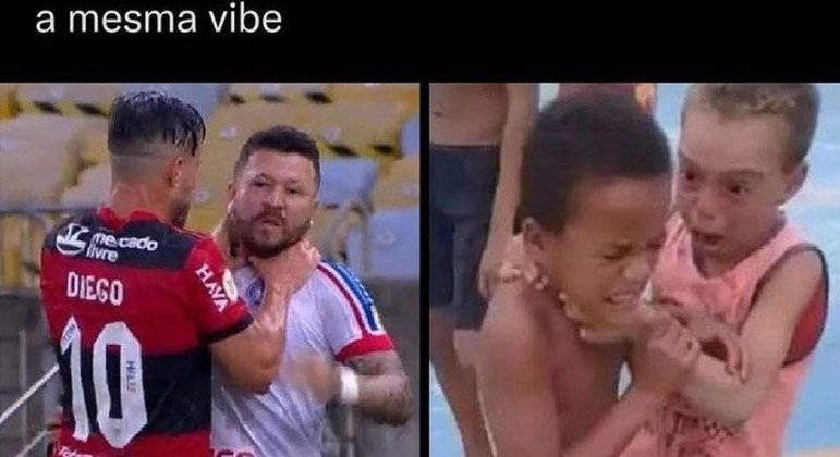 Diego Ribas e Rossi viram meme após cena de expulsões em Flamengo