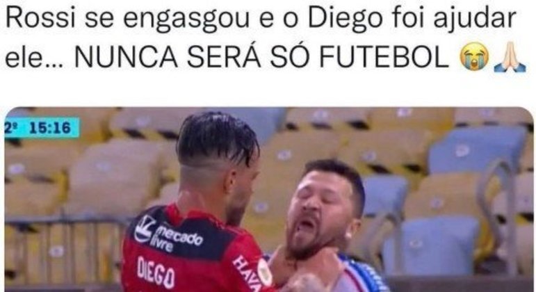 Diego Ribas e Rossi viram meme após cena de expulsões em Flamengo