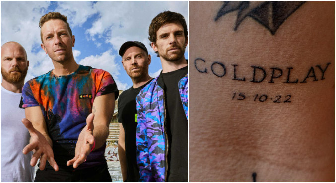 Fã tatuou data do show do Coldplay no pulso; a apresentação foi adiada