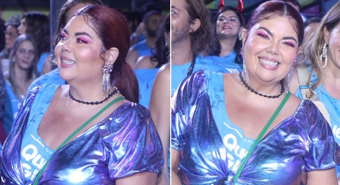 Solteira, Fabiana Karla marcou presença no Carnaval do Rio
