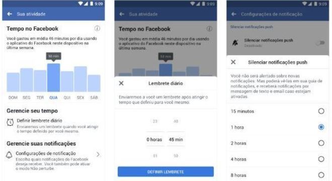 Facebook e Instagram tem nova função para controlar tempo de uso das redes sociais