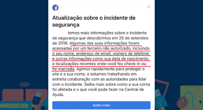 Comunicado sobre o vazamento de dados pessoais