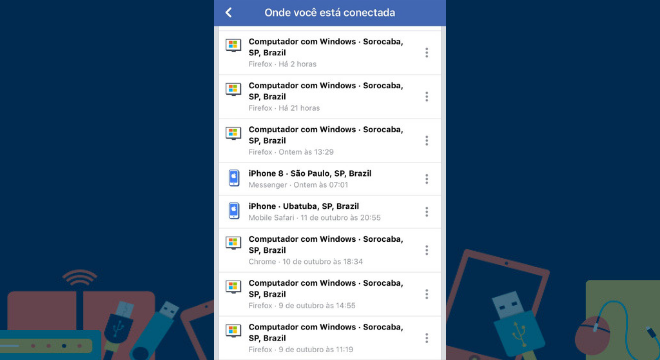 Acessos em outras cidades podem indicar a vulnerabilidade do perfil