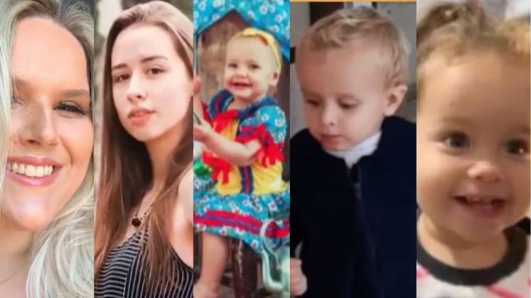 As professoras Kelly Adriane, de 30 anos, e Mirla Amanda Renner, de 20 anos, e as crianças Ana Bela, de 1 ano e 8 meses, Sarah Luiza, de 1 ano e 7 meses, e Murilo, de 1 ano e 9 meses, morreram. Uma criança que ficou ferida no ataque recebeu alta da UTI, na noite de quarta-feira (5). O quadro de saúde é estável 