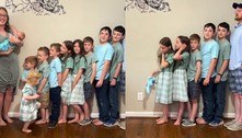 Mãe mostra truque para vestir os 10 filhos e viraliza nas redes sociais