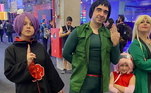 Outra família que arrasou nos corredores da convenção se vestiu de personagens do anime Naruto. O pai foi fantasiado de Guy, a mãe, de Tsunade, a filha mais velha, de Konan e a mais nova, de Sakura