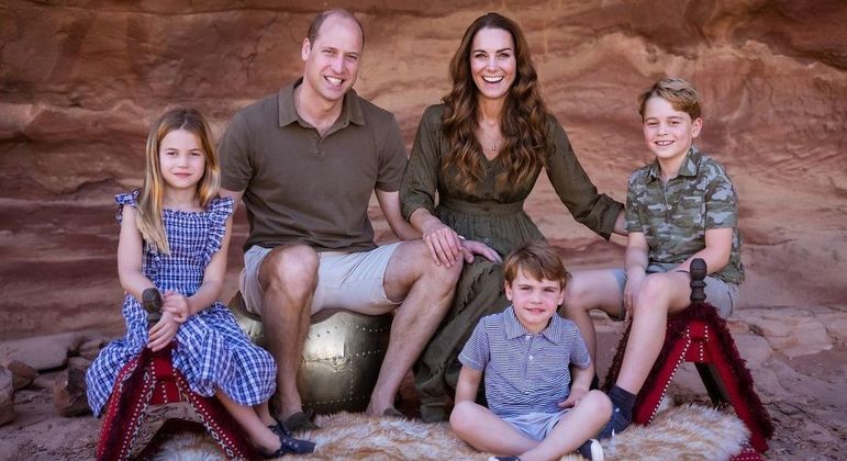 Kate e William são pais de três crianças: príncipe George, princesa Charlotte e príncipe Louis