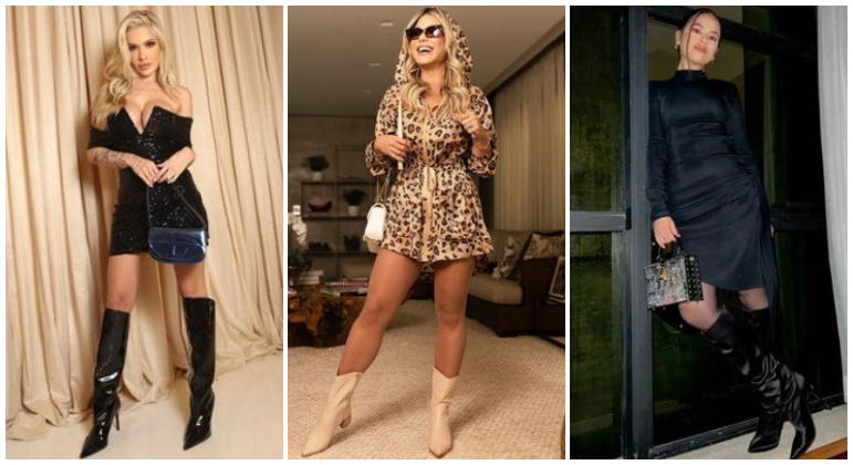 Roupas para vestir com hot sale botas