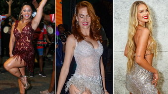Viviane Araujo, Ana Hickmann e Yasmin Brunet brilham durante ensaios para o Carnaval 2023
