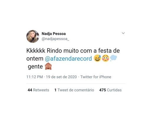 A ex-peoa Nadja Pessoa também é fã de carteirinha do programa e se divertiu ao assistir à festa