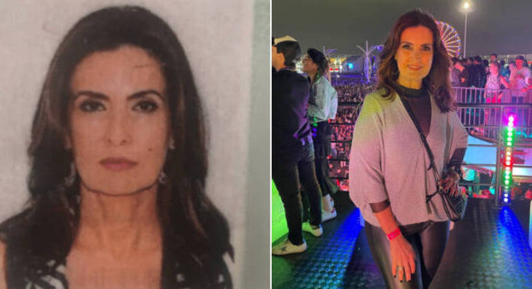 Fátima Bernardes, antes e depois, em montagem