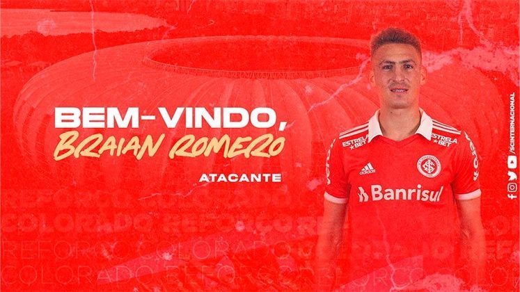 FECHADO - Braian Romero foi anunciado nas redes sociais do Internacional. O centroavante, que estava no River Plate, assinou por duas temporadas e meia.